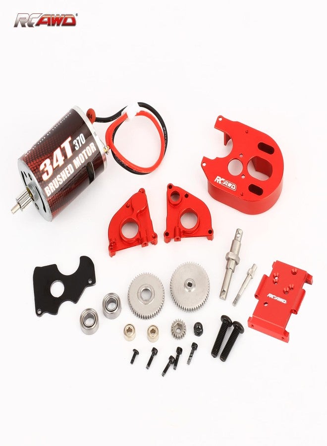 RCAWD 260% More Power Motor 370 34T CR18P Transmission Gearbox Set for Hobbyplus 1/18 CR18P EVO Rock Van Trail Hunter Series Upgrades Part Red - Image 5